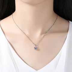 18K Gold Classic Four-claw Diamond Necklace - Purmina