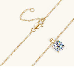 18K Gold Classic Four-claw Diamond Necklace - Purmina