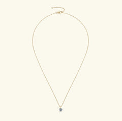 18K Gold Classic Four-claw Diamond Necklace - Purmina