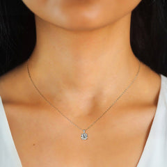 18K Gold Classic Four-claw Diamond Necklace - Purmina