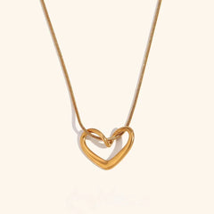 18k Gold Gold Love Heart Necklace - Purmina