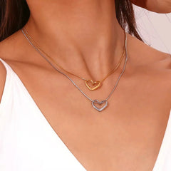 18k Gold Gold Love Heart Necklace - Purmina
