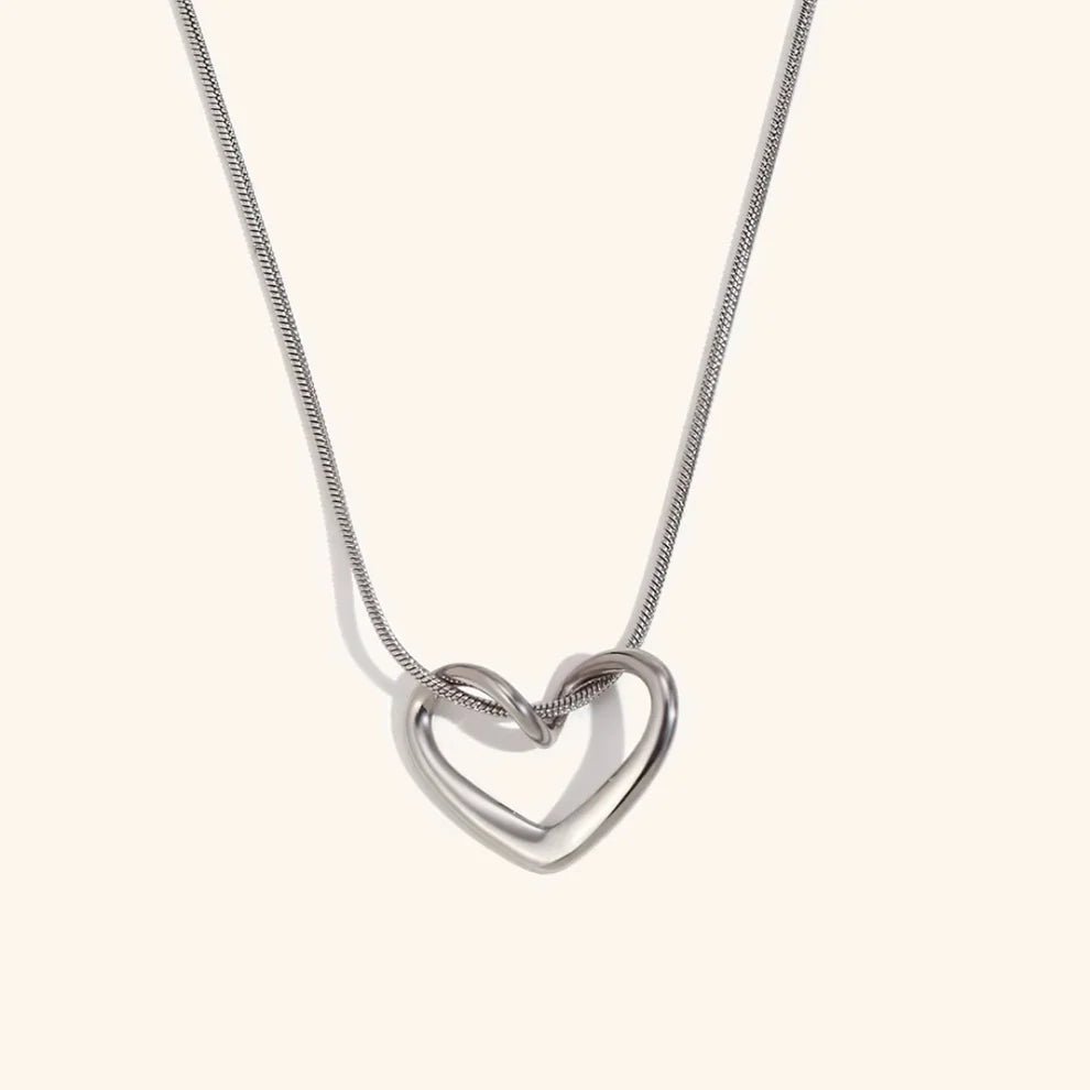 18k Gold Gold Love Heart Necklace - Purmina