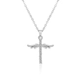 Angel Wings Cross Pendant Necklace - Purmina