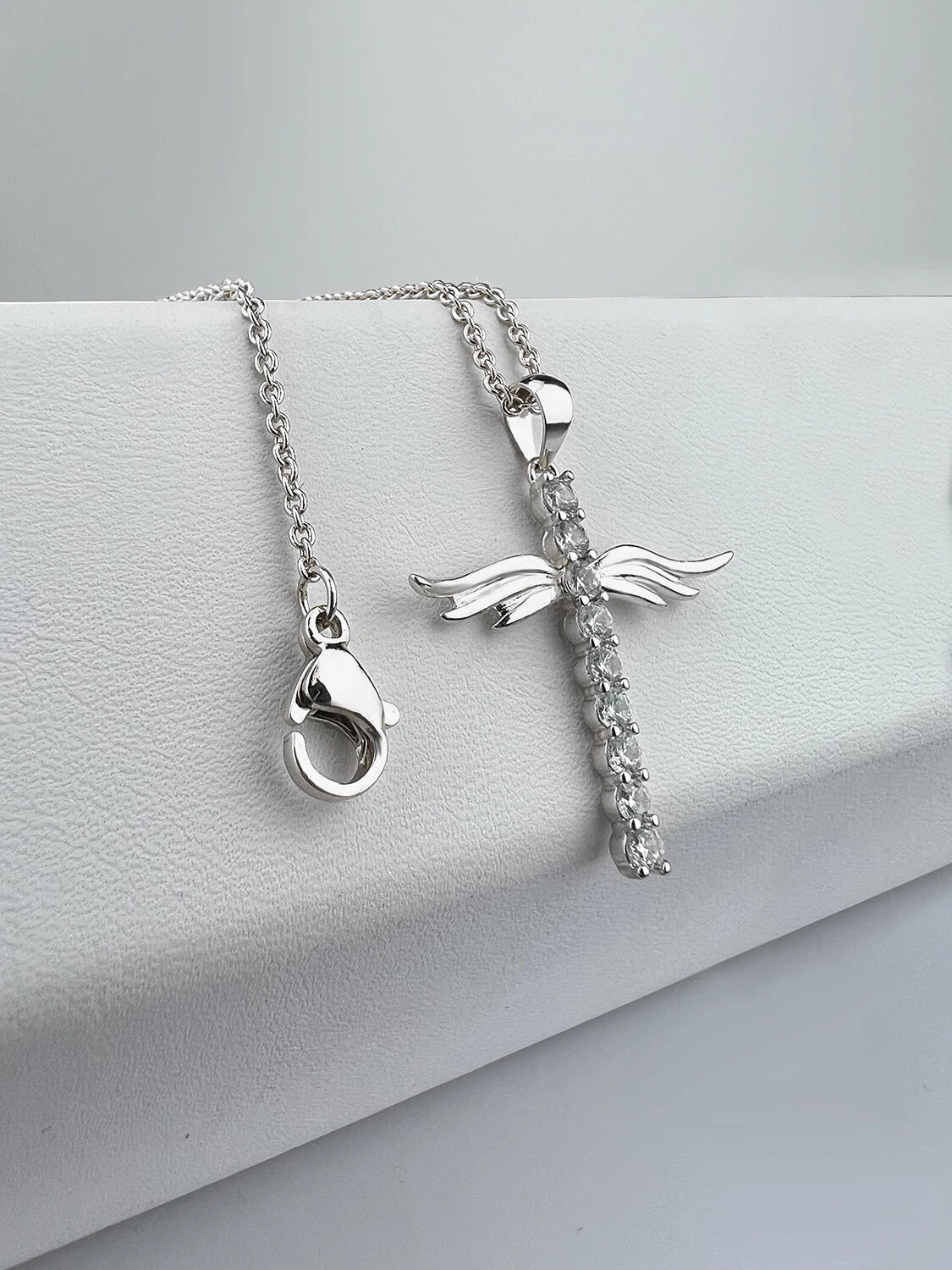 Angel Wings Cross Pendant Necklace - Purmina