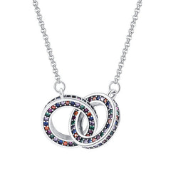 Chain Necklace Female Clavicle Chain Small Luxury S925 Sterling Silver Double Ring Jewelry - Purmina