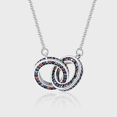 Chain Necklace Female Clavicle Chain Small Luxury S925 Sterling Silver Double Ring Jewelry - Purmina