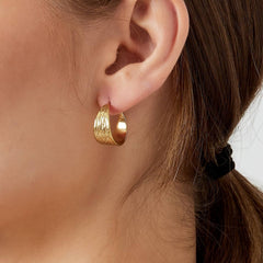 Gold Chunky Hoops - Timeless Elegance - Purmina