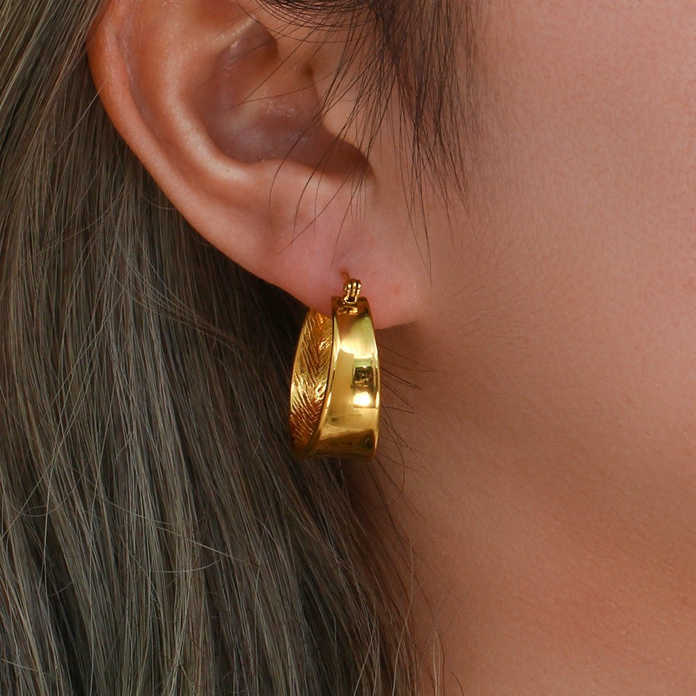 Gold Chunky Hoops - Timeless Elegance - Purmina
