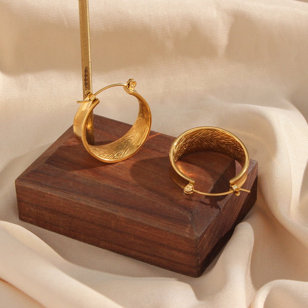 Gold Chunky Hoops - Timeless Elegance - Purmina