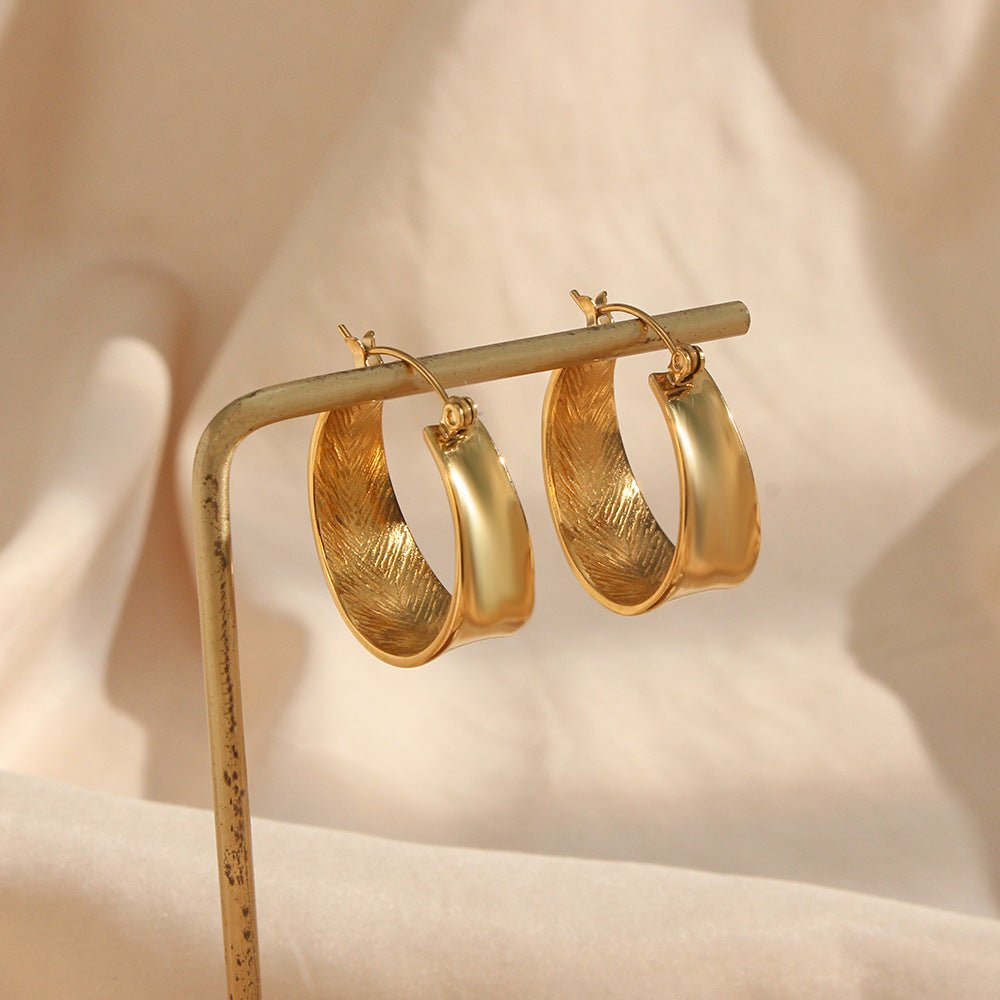 Gold Chunky Hoops - Timeless Elegance - Purmina
