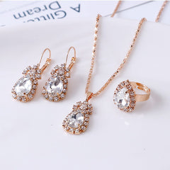 Elegant Water Drop Rhinestone Jewelry Set - Purmina