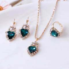 Elegant Water Drop Rhinestone Jewelry Set - Purmina