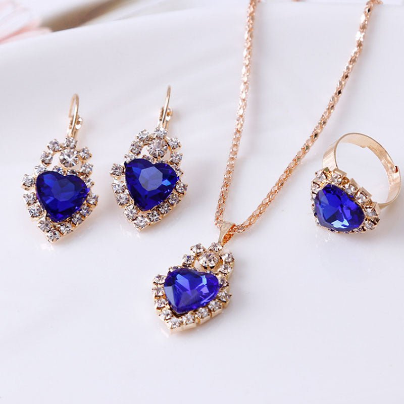 Elegant Water Drop Rhinestone Jewelry Set - Purmina