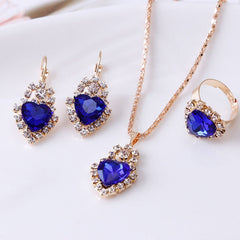 Elegant Water Drop Rhinestone Jewelry Set - Purmina