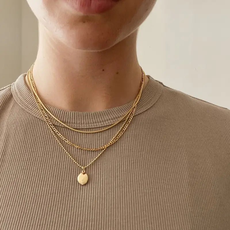 Geometric Gold Multi - Layer Necklace - Purmina