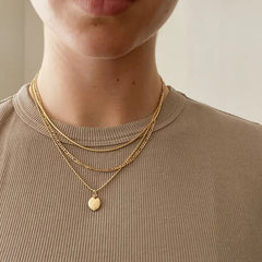 Geometric Gold Multi - Layer Necklace - Purmina