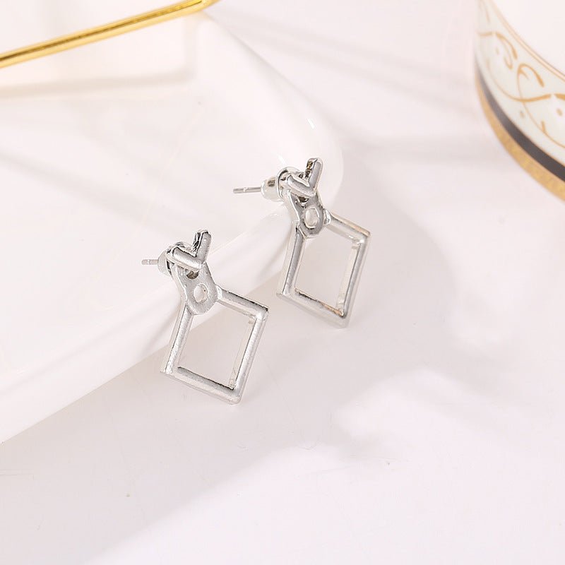 Hollow Square Ear Wrap Earrings - Modern Chic Style - Purmina