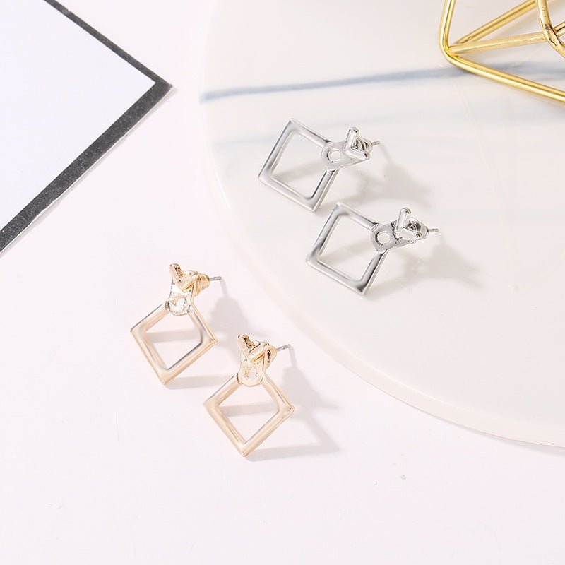 Hollow Square Ear Wrap Earrings - Modern Chic Style - Purmina