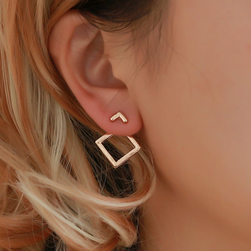 Hollow Square Ear Wrap Earrings - Modern Chic Style - Purmina