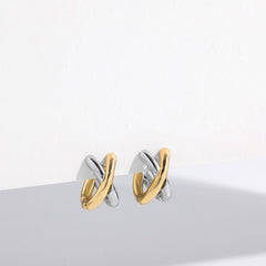 Mixed Metal Circle Earrings – Fashion Gold & Silver Sculptural Hoops - Purmina