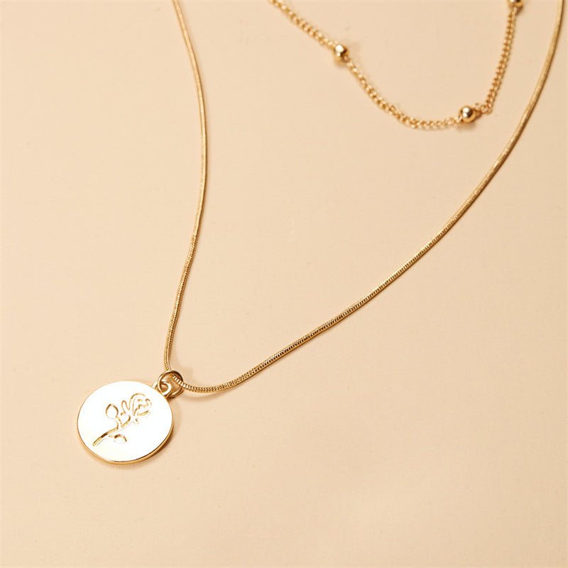 Multi Layered Rose Gold Necklace - Purmina