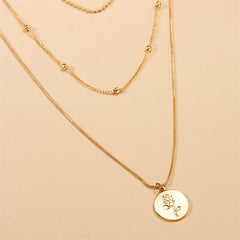 Multi Layered Rose Gold Necklace - Purmina