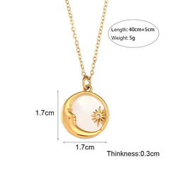 Popular Versatile Shell Moon Necklace - Purmina