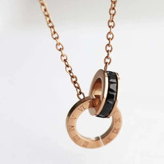 Roman Numeral Diamond Pendant Necklace - Purmina