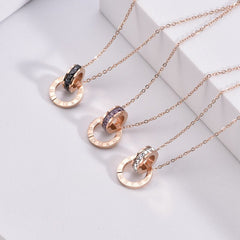 Roman Diamond Numeral Pendant Necklace - Purmina