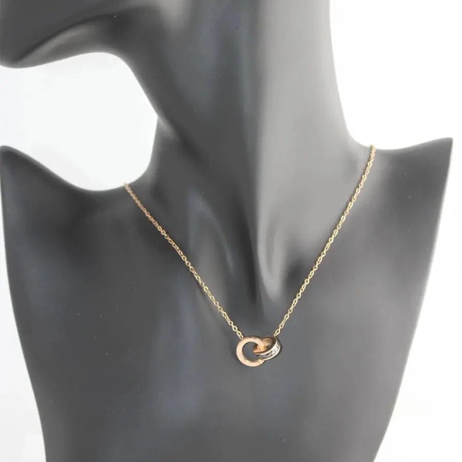 Roman Numeral Diamond Pendant Necklace - Purmina