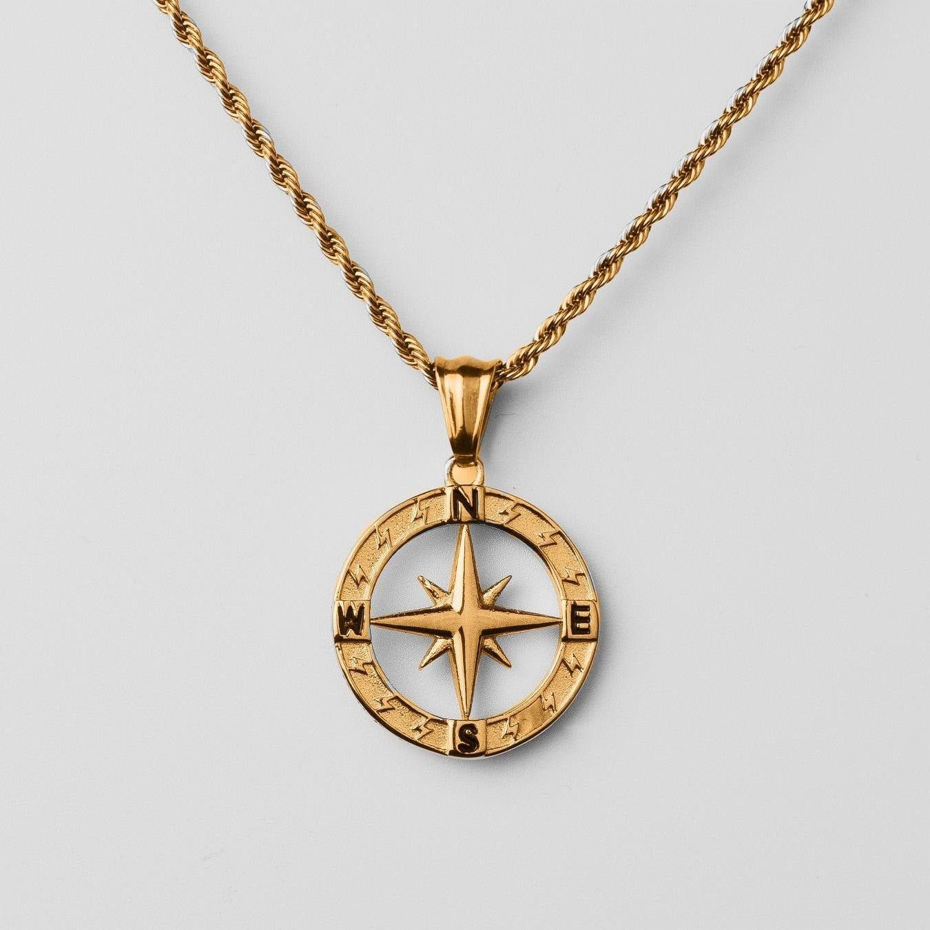 Stainless Steel Compass Circular Necklace - Purmina
