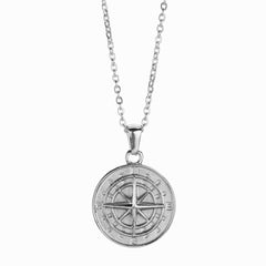 Stainless Steel Compass Circular Necklace - Purmina