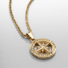 Stainless Steel Compass Circular Necklace - Purmina