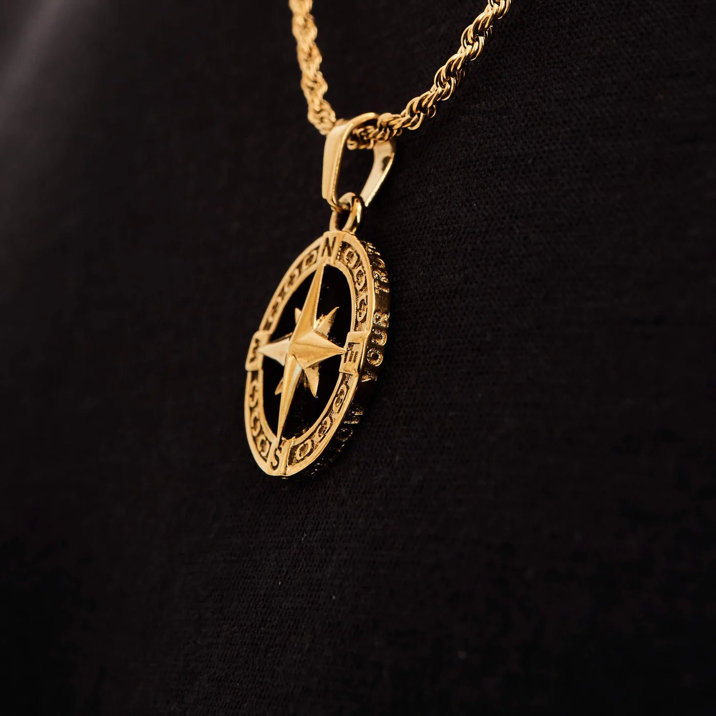 Stainless Steel Compass Circular Necklace - Purmina