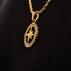 Stainless Steel Compass Circular Necklace - Purmina