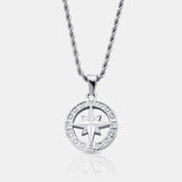 Stainless Steel Compass Circular Necklace - Purmina