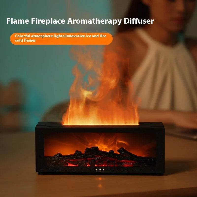 Flame Aroma Humidifier – Essential Oil Diffuser with LED Light & Remote Control