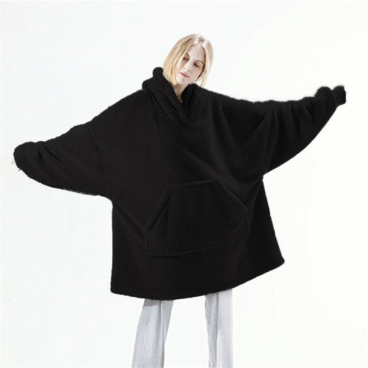 Super Hooded Blanket - Thick Double-Sided Fleece with Large Pockets for Adults