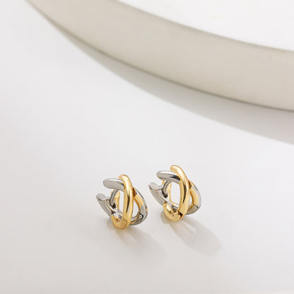 Mixed Metal Circle Earrings – Fashion Gold & Silver Sculptural Hoops