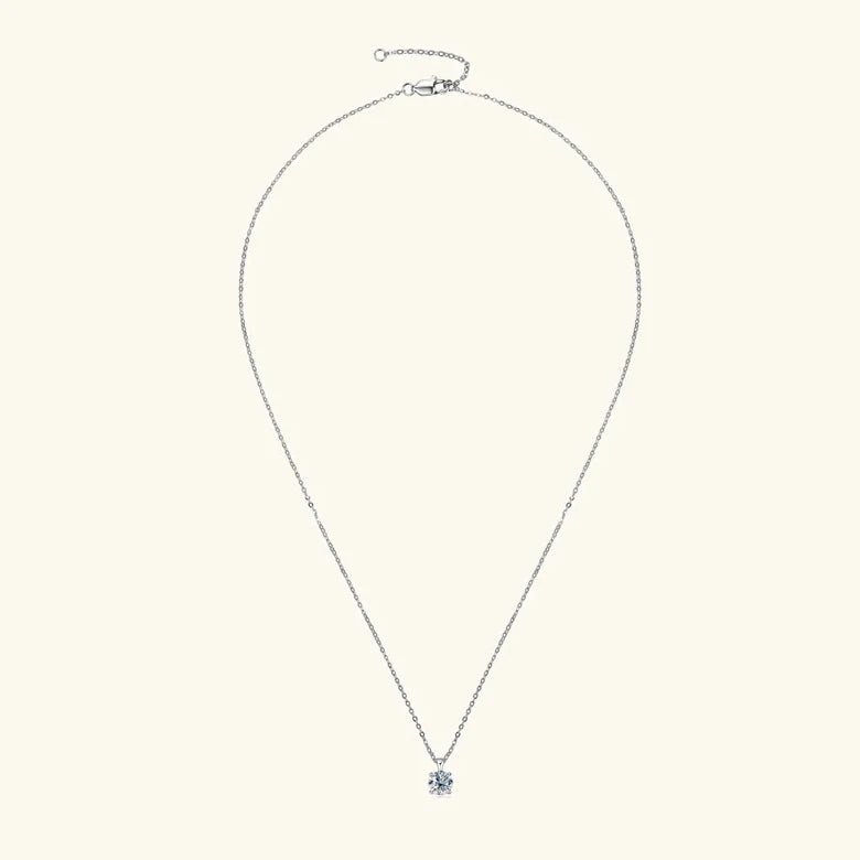 18K Gold Classic Four - claw Diamond Necklace - Purmina