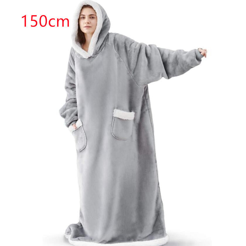 Wearable Blanket with Sleeves and Pocket