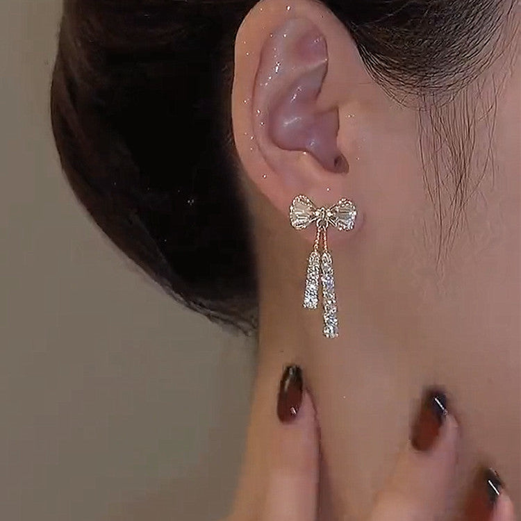 INS Butterfly Earrings With Rhinestones