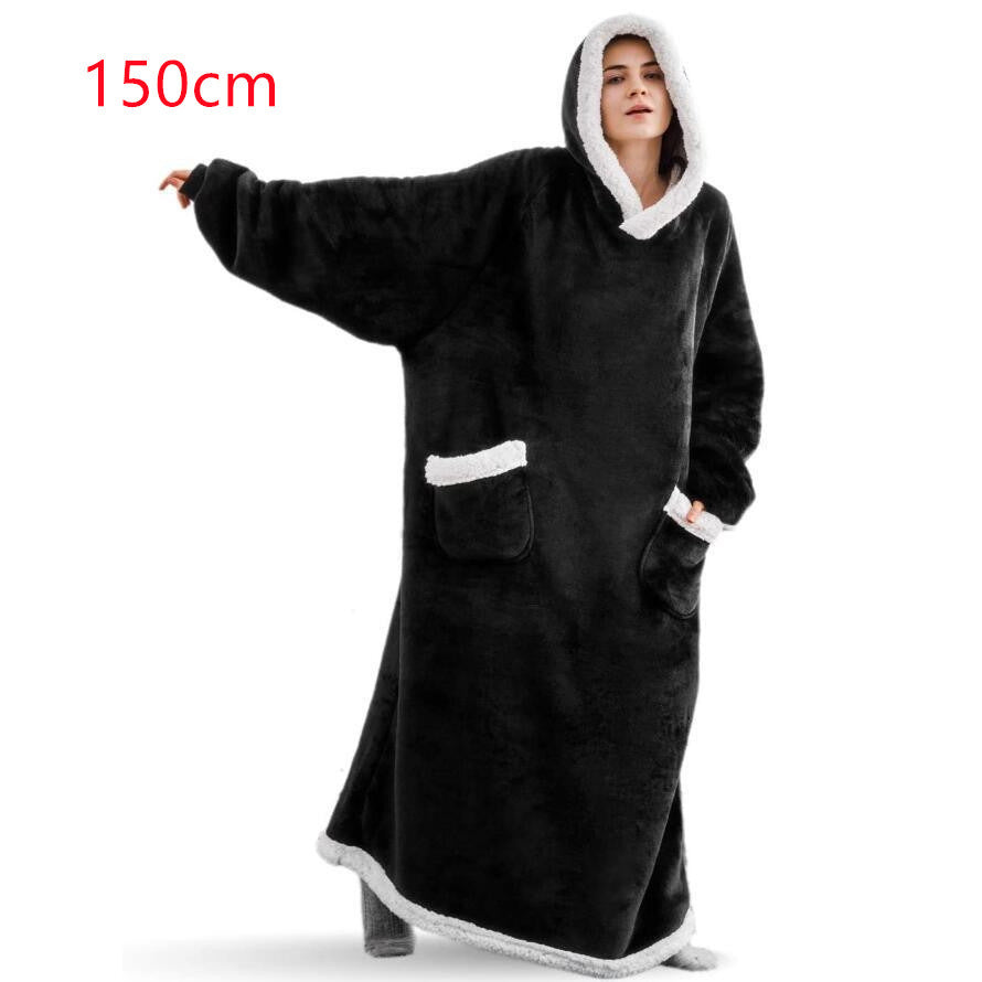 Wearable Blanket with Sleeves and Pocket