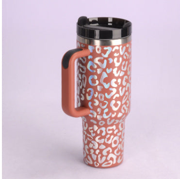 40oz Insulated Tumbler with Handle & Straw Lid – Stainless Steel Travel Mug