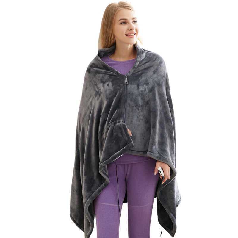 USB Heated Shawl & Blanket, Flannel with 3 Temperature Settings