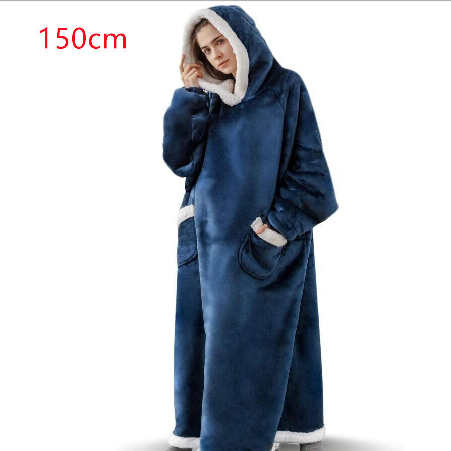 Wearable Blanket with Sleeves and Pocket