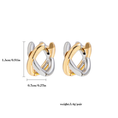 Mixed Metal Circle Earrings – Fashion Gold & Silver Sculptural Hoops