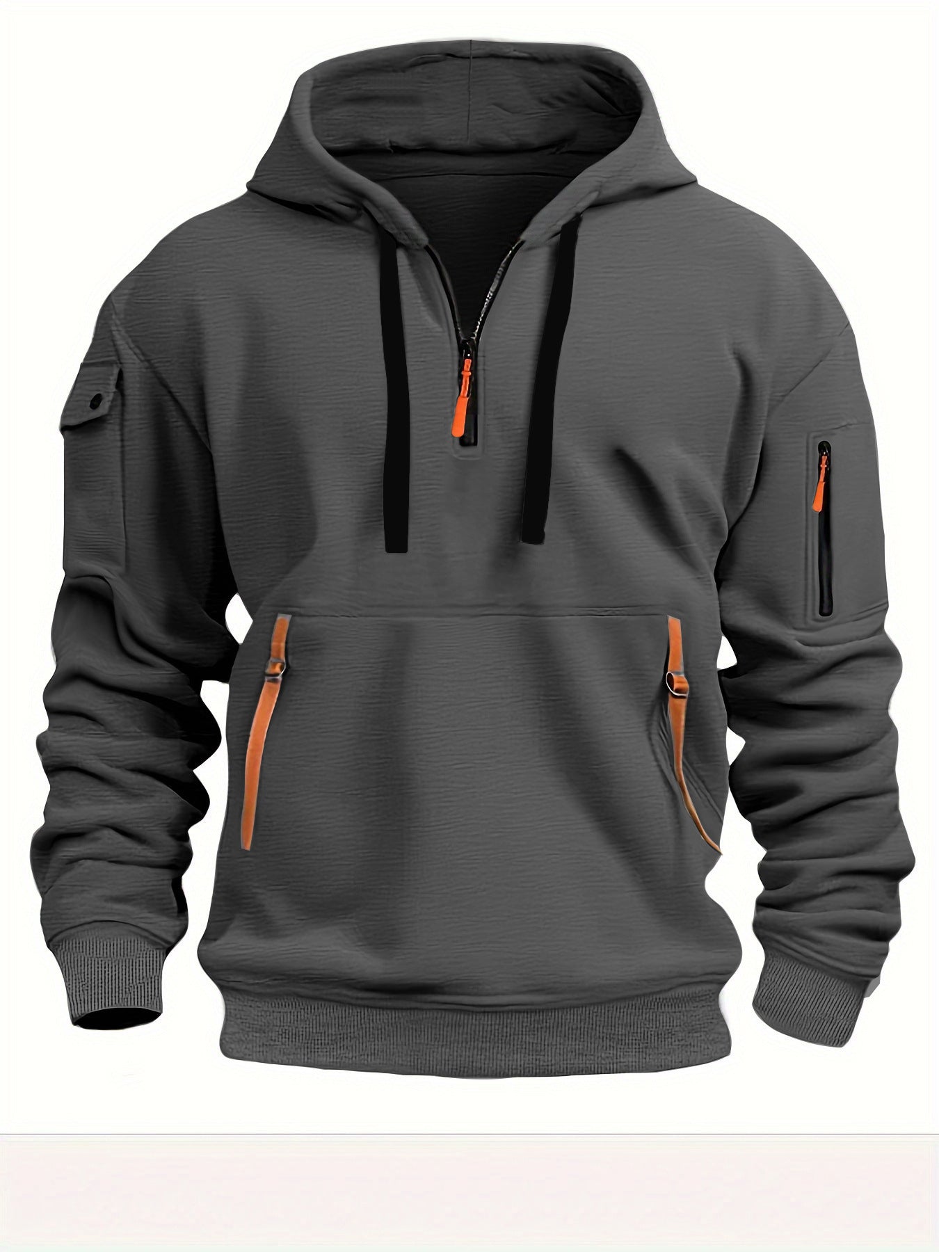 Men's Fleece Quarter-Zip Workout Hoodie