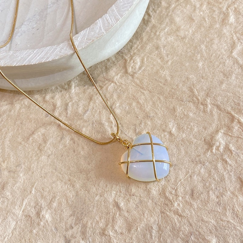 Celestial Moonstone Necklace – Cartoon Princess Pendant for Girls | Novelty Love Jewelry